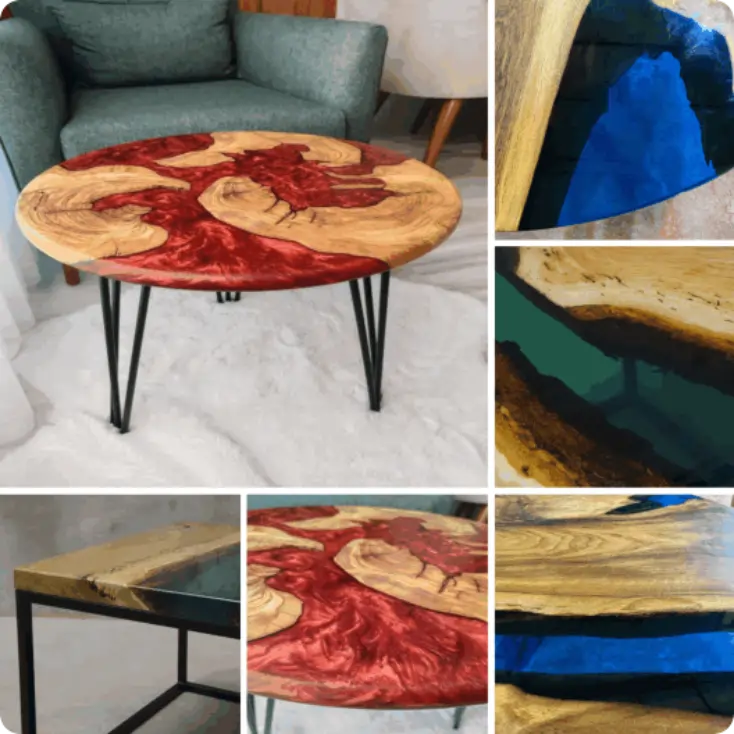 Epoxy table in modern interior